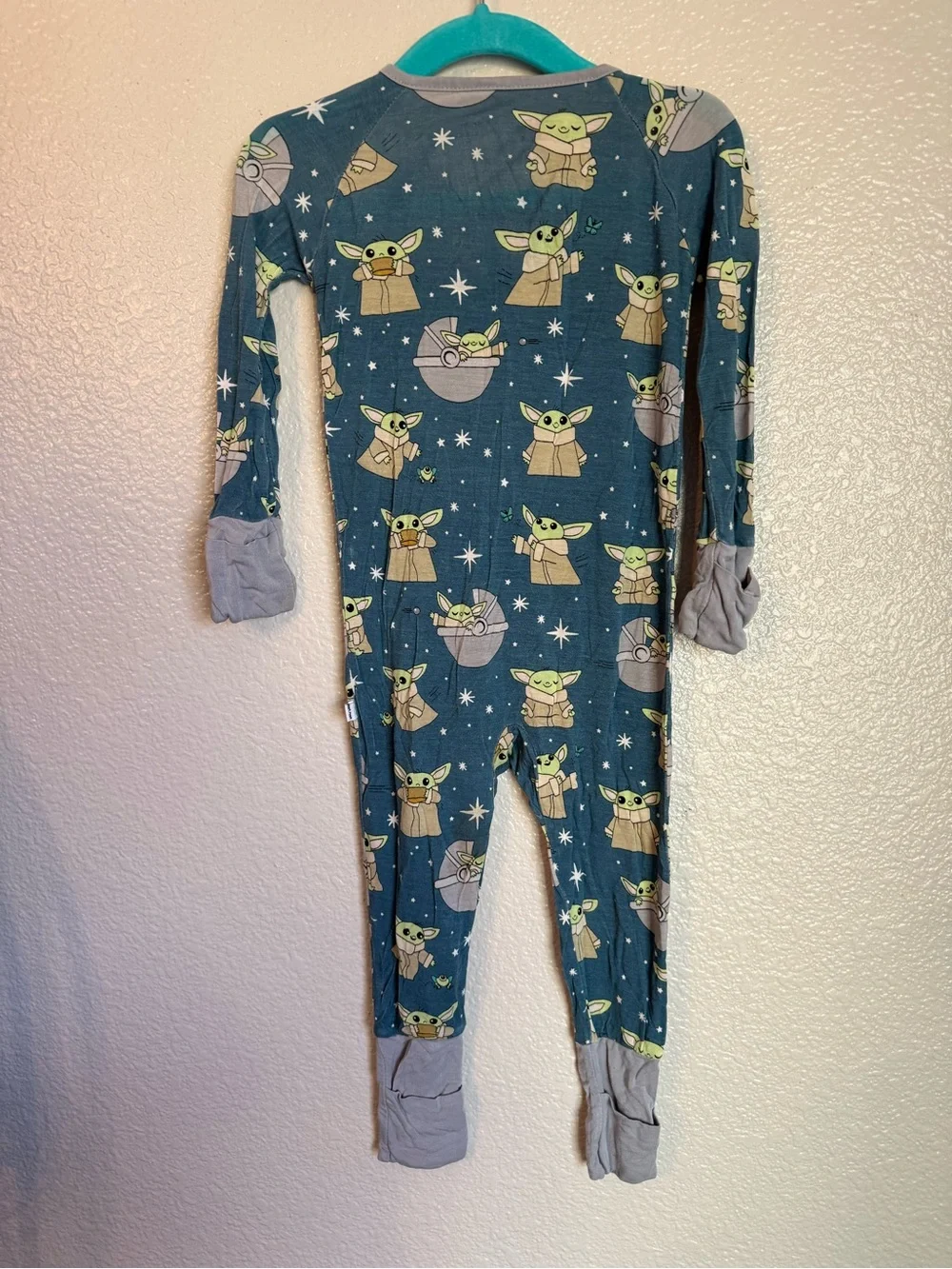 Little Sleepies Blue Grogu All-Over Print Kids One-Piece Footie